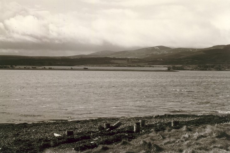 Remains of pier and view of Dornoch Firth at Newton Point