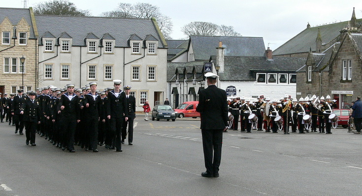 HMS Sutherland division march on parade