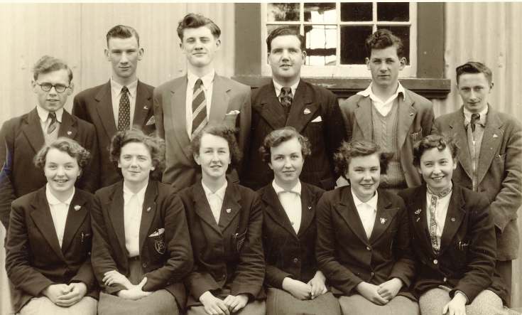 photograph of prefects, Dornoch Academy, class of 1955-56
