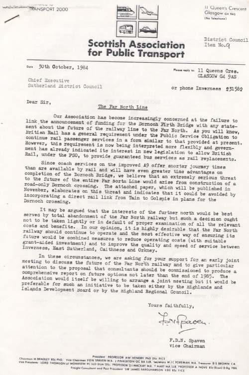 Papers relating to the proposed Dornoch Firth rail bridge