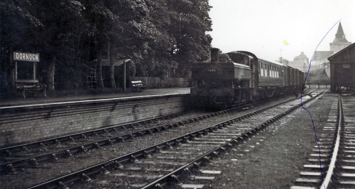 Train at Dornoch station