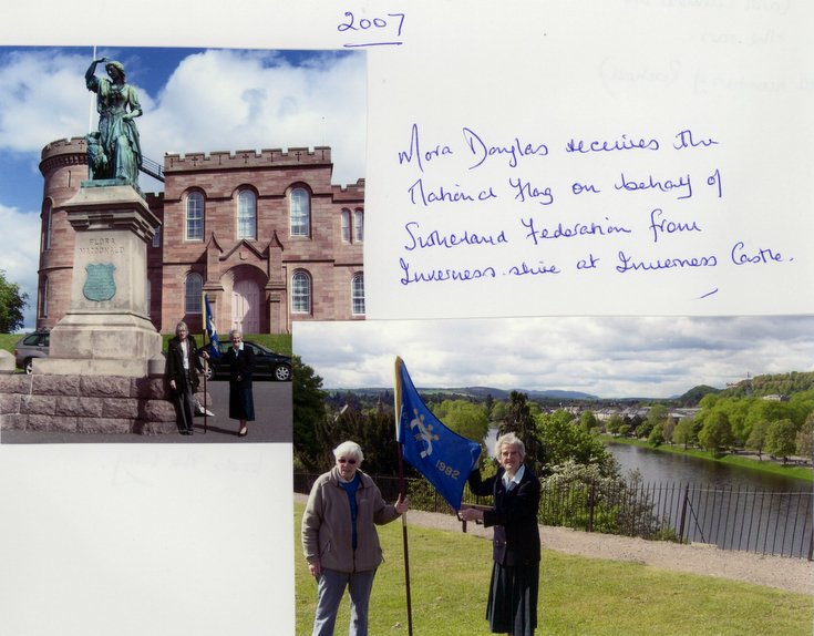 Dornoch SWRI Receiving National Flag 2007