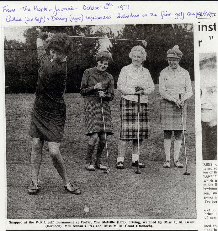 Dornoch SWRI People's Journal cutting Golf Competition 1971