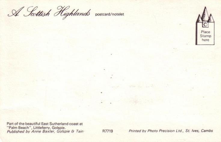 Reverse of Palm Beach Littleferry postcard
