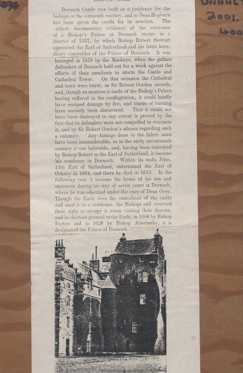 Information on Dornoch Castle