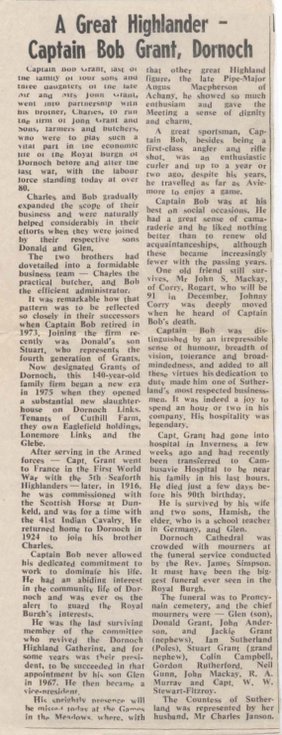 Obituary Captain Bob Grant