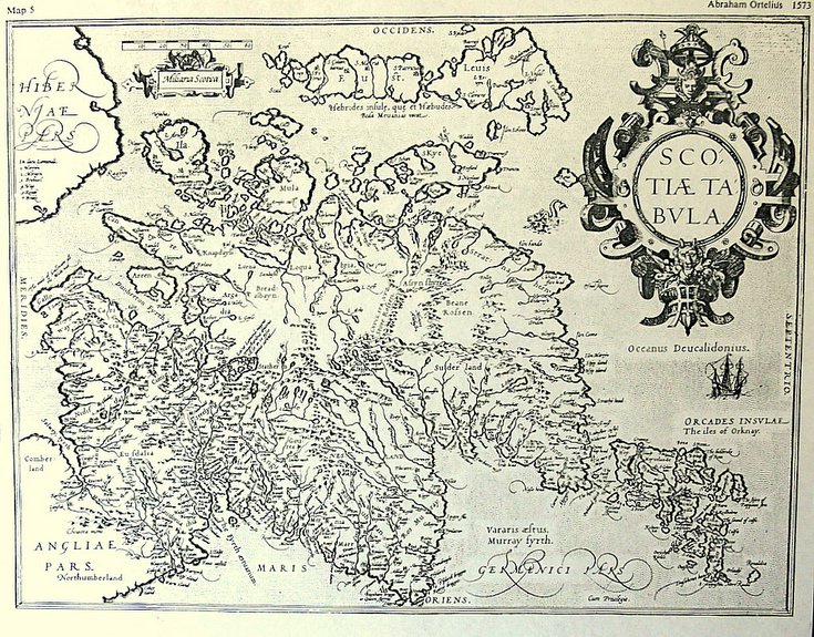 Ortelius map of Scotland 1573