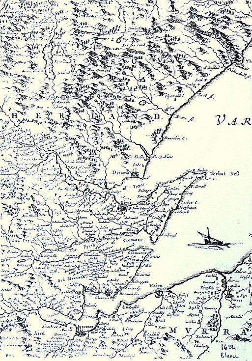 Blaeu map of Sutherland 1654 - enlargement
