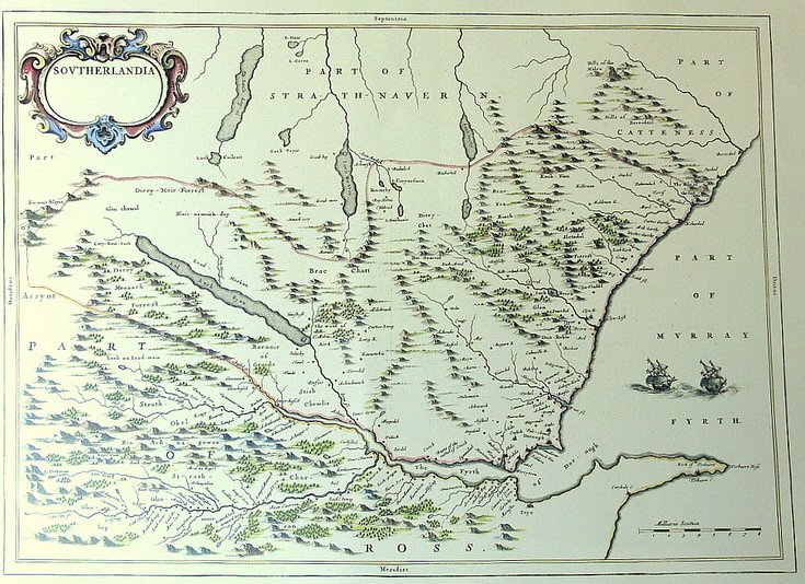 17th century map of Sutherland