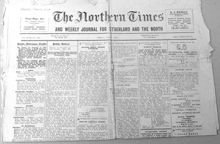 Complete copy of Northern Times 17 June 1955
