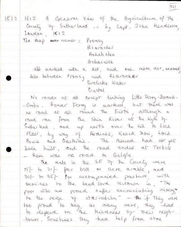 Notes from various sources pertinent to the Evelix Valley area