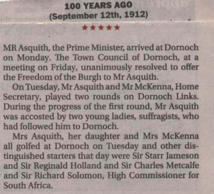 Extract from Northern Times - Suffragette demonstration 1912