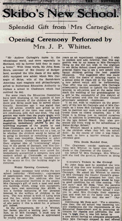 Skibo's New School 1940
