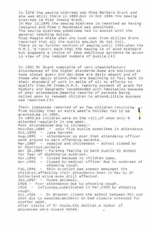 Rearquhar school historical notes by Helen Fairgrieve