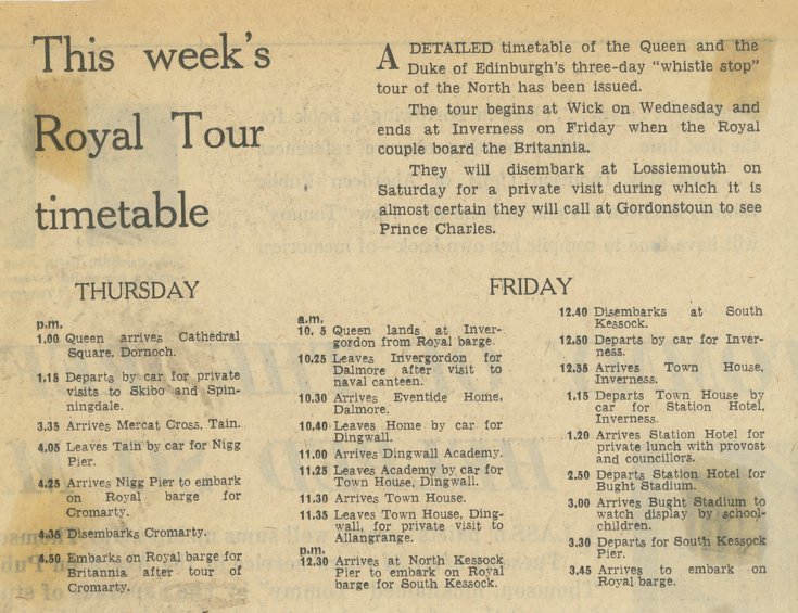 Queen and Prince Philip's three day Royal Tour timetable