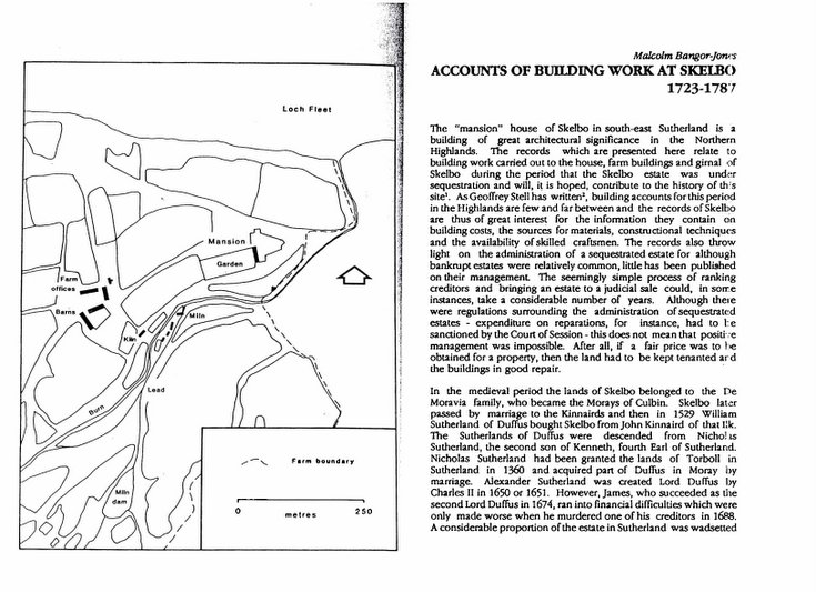 Accounts of Building Work at Skelbo 1723-1787