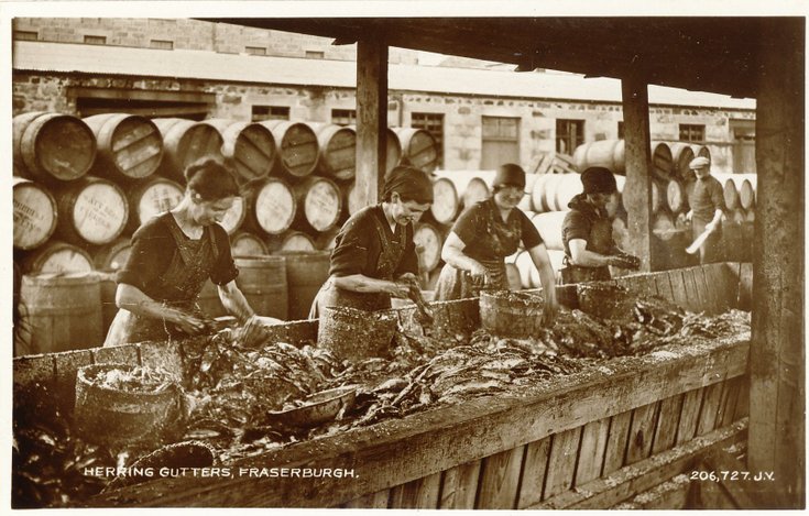 Fishing scenes around Scotland - 'Herring Gutters, Fraserburgh'
