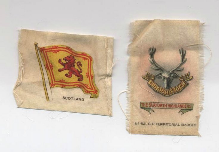 Pair of silk souvenir emblems