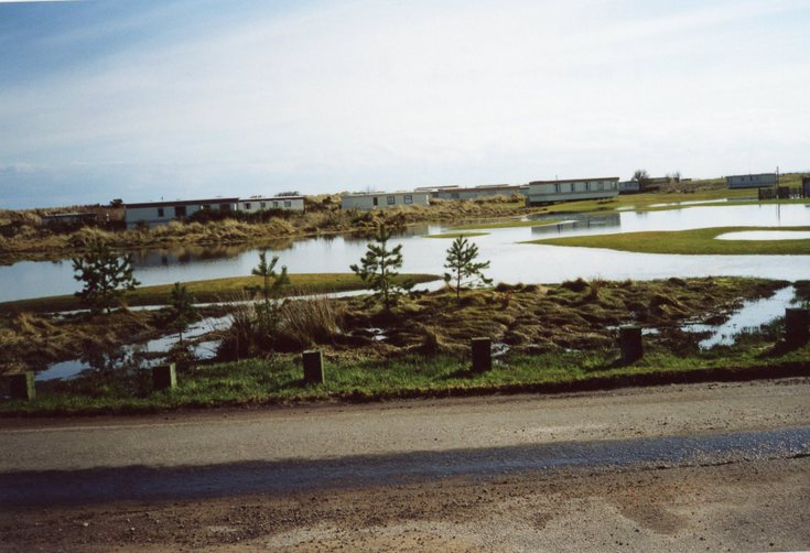 Flash flooding Dornoch Caravan Park c 2010