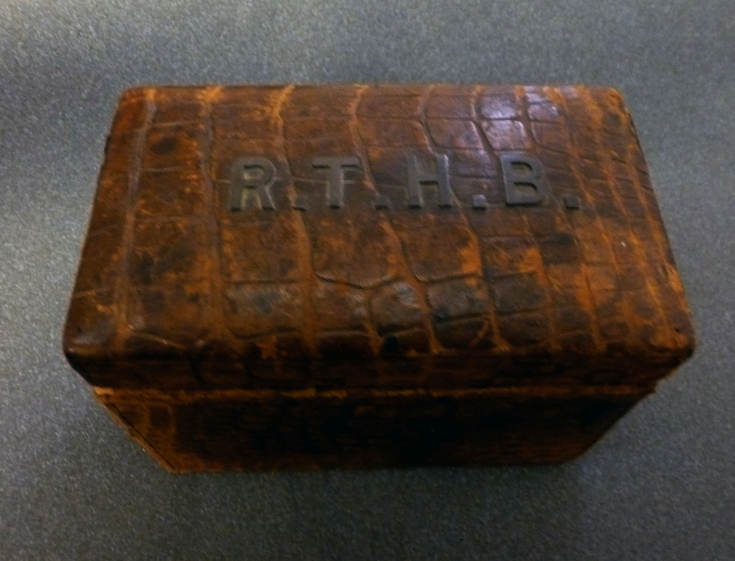 Presentation box with initials RTHB