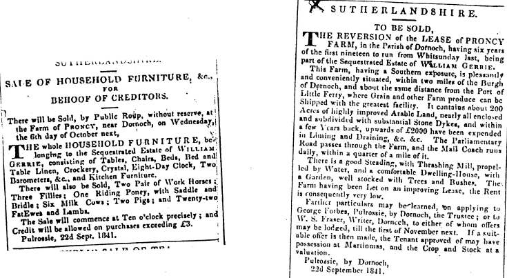 re-leasing of Proncy Farm