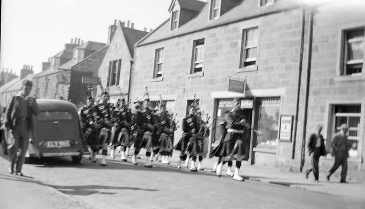 Dornoch Pipe Band in Castle Street