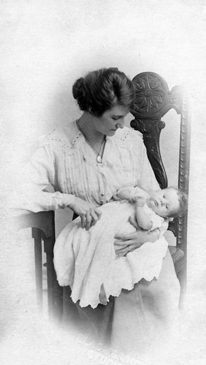 A mother with young baby