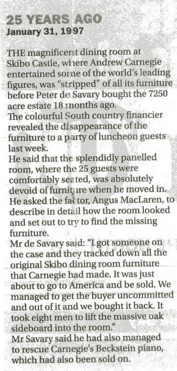 Skibo dining room stripped of all its furniture