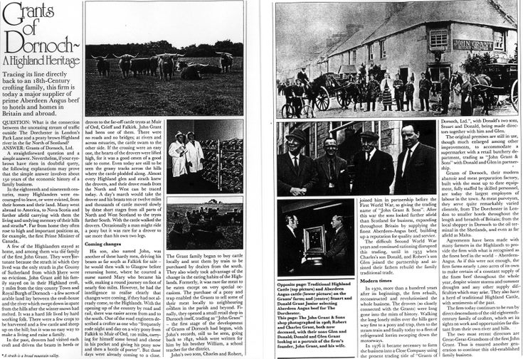 magazine article on Grants of Dornoch