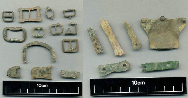Medieval brooches, dress fittings, stock clasp