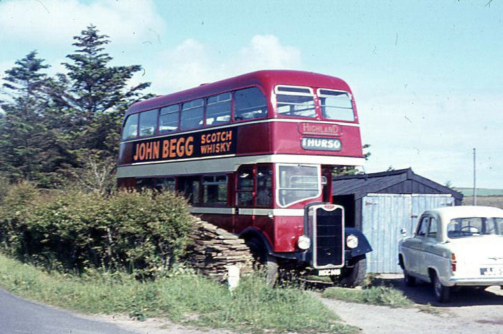 Double deck Highland bus at Mey