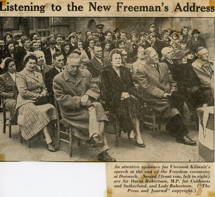 Viscount Kilmuir Freedom of Dornoch - Audience