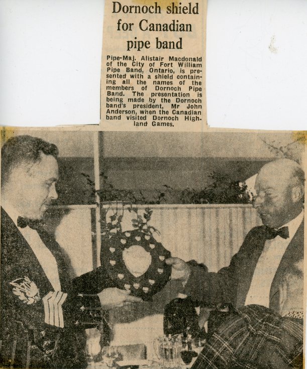 Dornoch Shield for Canadian Pipe Band