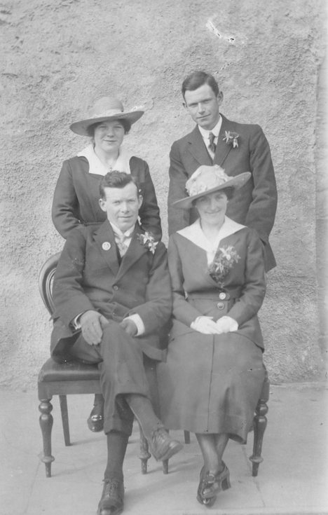Studio portrait family group
