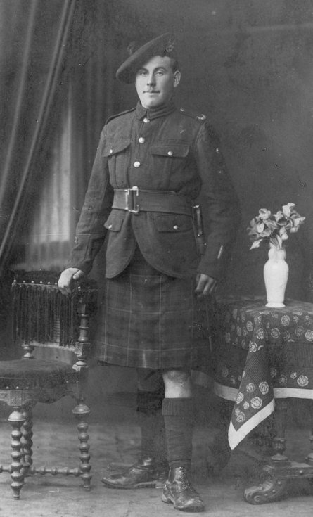 Studio photograph of a Seaforth Highlander