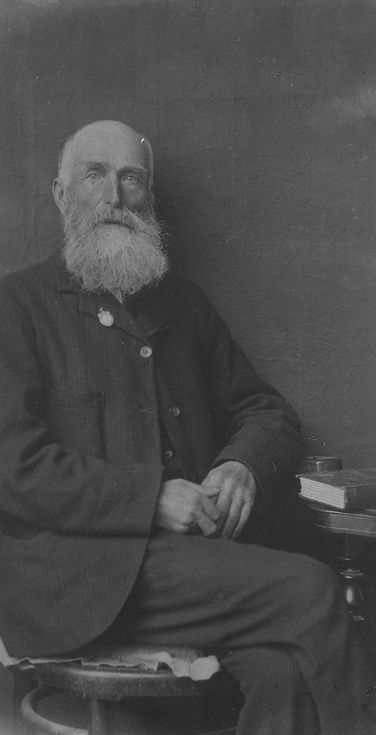 Negative studio photograph of bearded gentleman