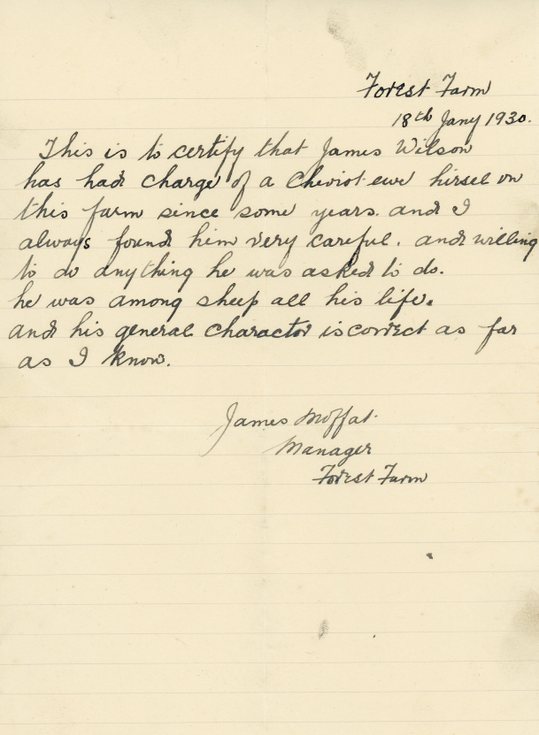 Reference for James Wilson