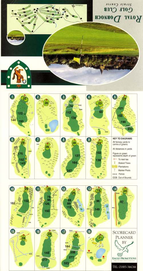 Royal Dornoch Golf Club score card