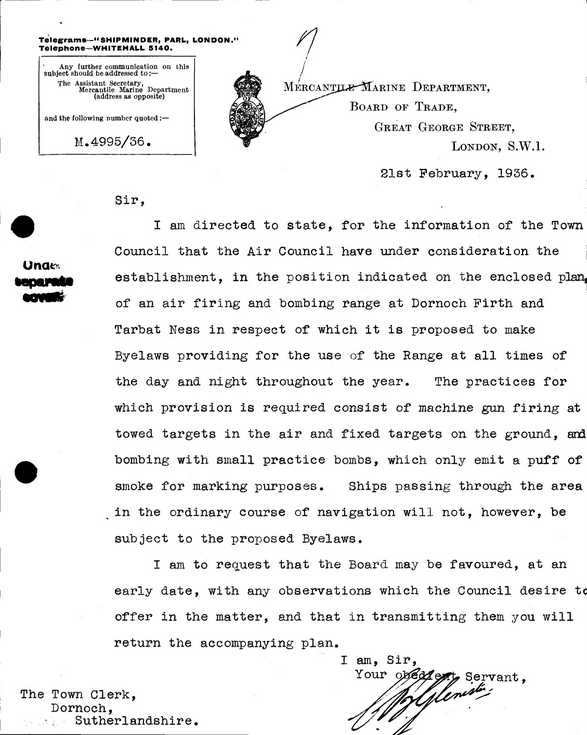 Burgh correspondence bombing range