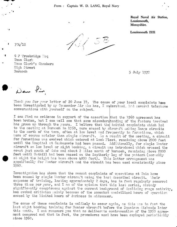Burgh correspondence Low flying