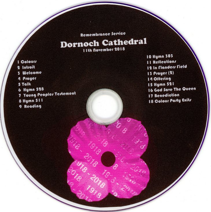 Recording of Dornoch Cathedral Armistice Day