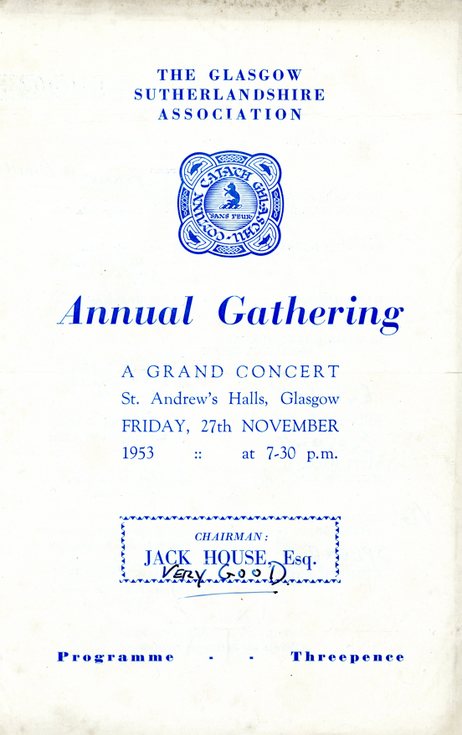 Annual Gathering Programme 1953