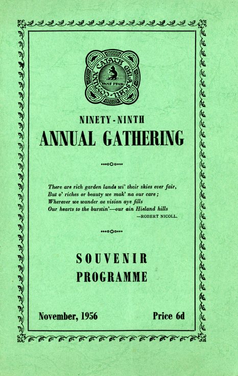 Annual Gathering Programme 1956