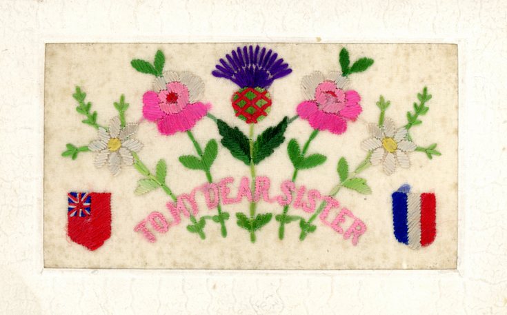 Silk embroidered postcard WW1