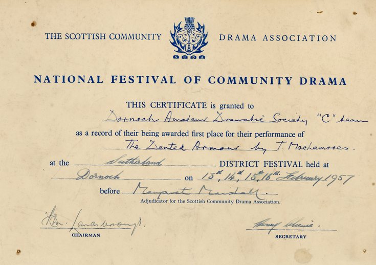 National Festival of Community Drama Certificate