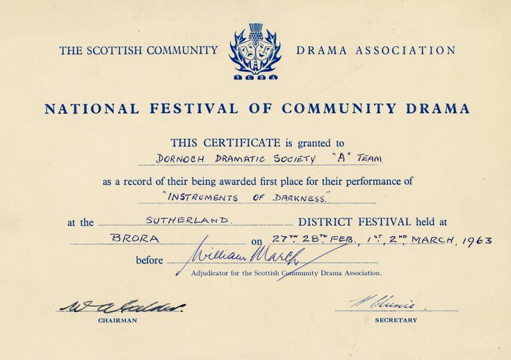 National Festival of Community Drama Certificate