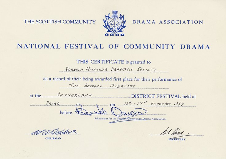 National Festival of Community Drama Certificate