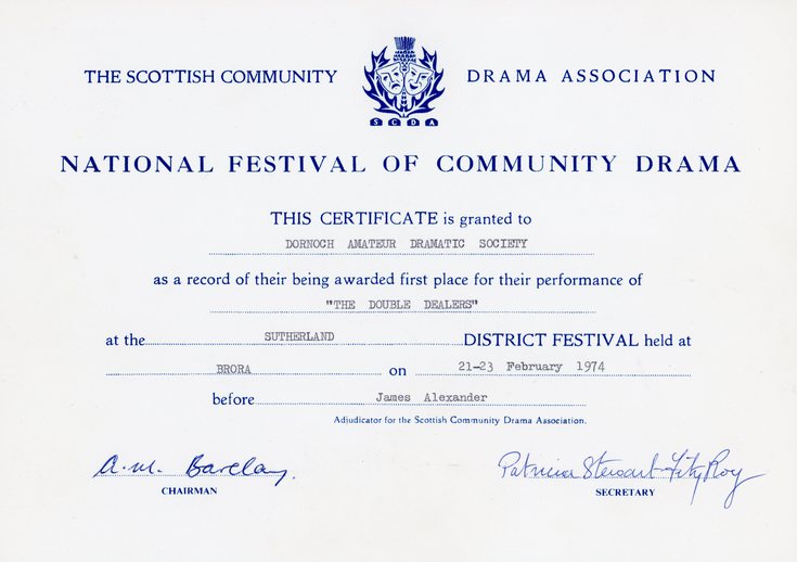 National Festival of Community Drama Certificate