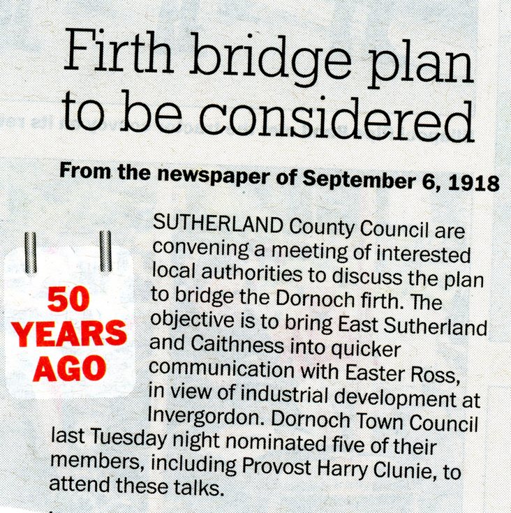 Firth bridge plan to be considered 1918