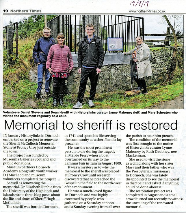 Memorial to sheriff is restored
